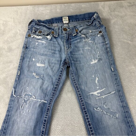 Vintage True Religion Made in USA Men's Size 32x27 Billy Big T Distressed Jeans - Picture 13 of 13